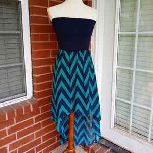 Strapless High Low Summer Dress